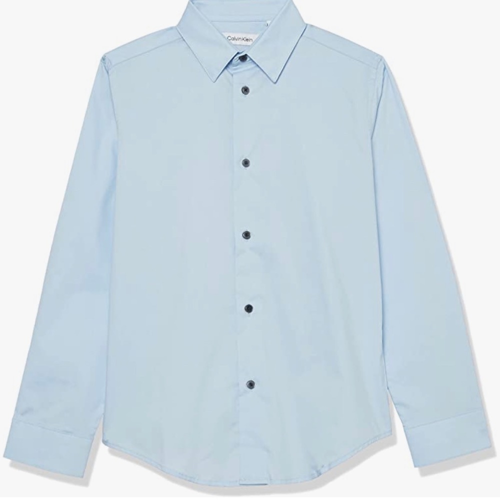 EUC - Calvin Klein light blue,long sleeve boys dress shirt SZ 12